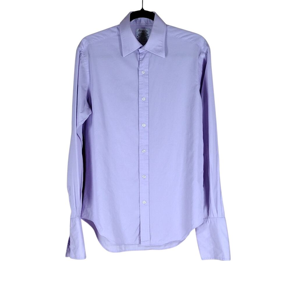T.M. Lewin Shirt Men’s 15/34 Purple Slim Fit Two Fold Cotton Dress Preppy